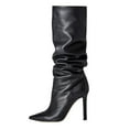thumbnail image 1 of YDN Womens Classic Stiletto Thin Heel Knee High Boots Pointy Closed Pointy Toe Tall Boots Daily Office Dressy Causal Shoes Size 7 Black, 1 of 4