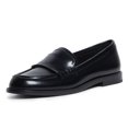 thumbnail image 1 of YDN Womens Retro Round Closed Toe Penny Loafers Chunky Low Heels Slip On Flats Office Daily Formal Shoes Size 8.5 Black, 1 of 4