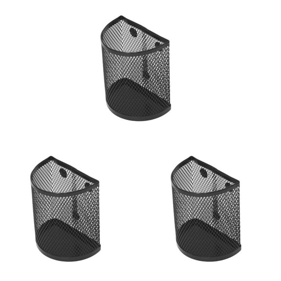 YDNGF 3PCS Semi-Circular Magnetic Pen Holder with Magnet Pen Holder Pencil Holder Semicircle Mesh Storage Baskets with Magnets Mesh Pen Holder for Refrigerator Whiteboard Locker Accessories