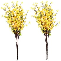 YDNGF Simulated Flower Bouquet to Welcome Spring 2PCS 2pack Artificial Silk Forsythia Flower for Front Door Jasmine Flowers Home Party Wedding Day Simulation Wall Decoration Yellow