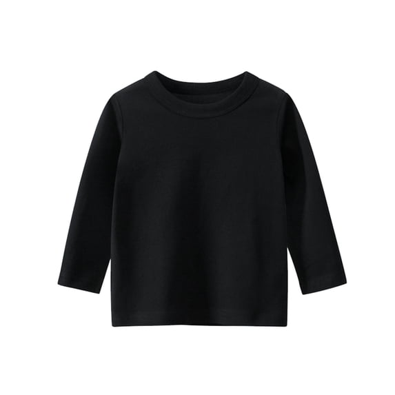 YDOJG Baby Boy Tee Kids Girls Long Sleeve Basic T Shirt Casual Tees Shirt Tops Solid Color For 1-2 Years