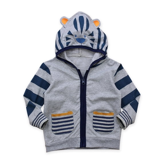 YDOJG Baby Toddler Boys Coat Long Sleeve Kids Boy Girl Hooded Sweatshirt Jacket Spring Autumn Warm Zipper Coat Tops Cute Cartoon Hoodies Outwear Overcoat For 2-3 Years