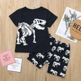 thumbnail image 1 of Mrzhqd Boys Dinosaur Print Outfits Kids Summer Pajamas Sleepwear Tops Pants Outfits Set, 1 of 7
