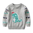 thumbnail image 1 of YDOJG Boys Girls Print Sweater Sweatshirts Toddler Kids Christmas Dinosaur Cartoon Sweater Casual Prints Knitted Long Sleeve Outwear Winter Top Sweater For 3-4 Years, 1 of 2