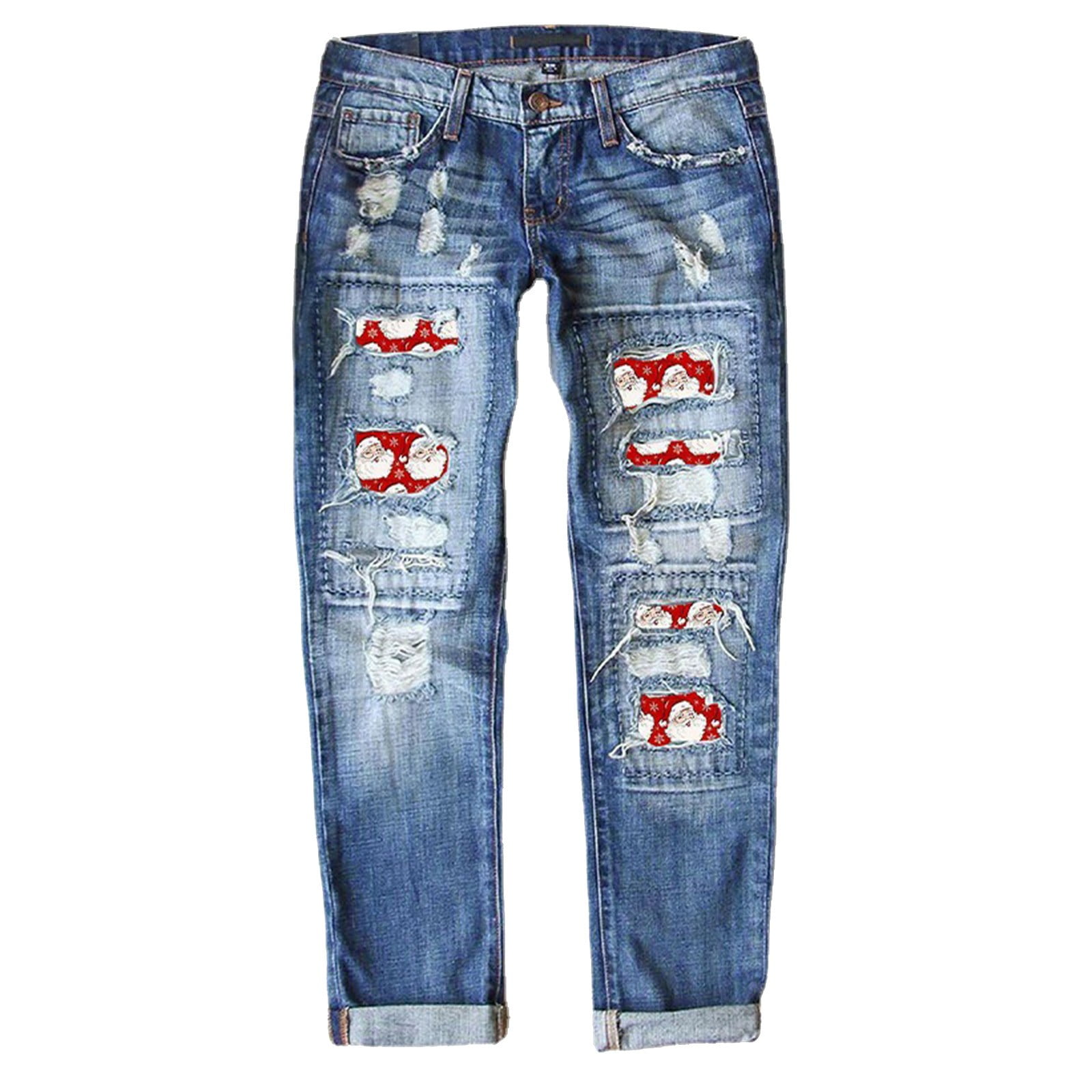 YDOJG Jeans For Women Women Christmas Leggings Santa Print YDOJG Jeans For Women Women Christmas Leggings Santa Print