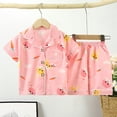 thumbnail image 1 of YDOJG Kids Toddler Outfit Suit Boys Girls Short Sleeve Clothing Children Pajamas Cartoon Rabbit Sleepwear Tops Shorts Outfits, 1 of 4