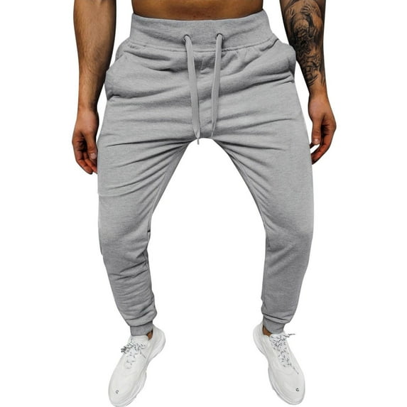 YDOJG Men Casual Pants Comfy Hop Pants Lace-Up Track Solid Color Workout Pants With Pocket