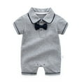 thumbnail image 1 of YDOJG Onesies For Baby Boys Bow Short Sleeve Outsie Bodysuit Banquet Wedding Jumpsuit Clothes For 6-9 Months, 1 of 7