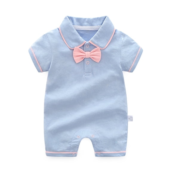YDOJG Onesies For Baby Boys Bow Short Sleeve Outsie Bodysuit Banquet Wedding Jumpsuit Clothes For 9-12 Months