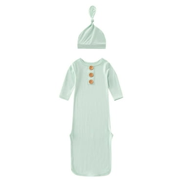 YDOJG Onesies For Baby Boys Girls Hat Set Soft Bamboos Viscose Sleeper Sleep Gown With Mittens For 0-3 Months