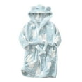 thumbnail image 1 of YDOJG Toddler Boys Girls Pajamas Kids Baby Cartoon Bathrobes Hooded Warm Flannel Night-Robe Sleepwear Pajamas For 2-3 Years, 1 of 3