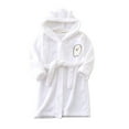 thumbnail image 1 of YDOJG Toddler Boys Girls Pajamas Kids Baby Night Robe Dress Cartoon Bathrobes Hooded Warm Flannel Night Robe Sleepwear Pajamas Robe For 7-8 Years, 1 of 3