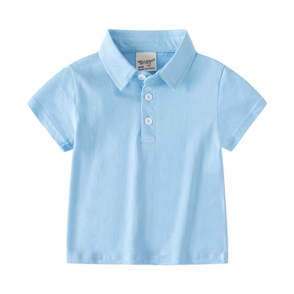 YDOJG Toddler Boys Girls Tops Kids Flannel Shirt Jacket Soild Short Sleeve Lapel Button Down Shacket Baby Shirt Top Outwear