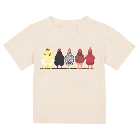 YDOJG Toddler Girls T-Shirts Preschool T Shirt Cute Chicken Farm Cotton Boys And Clothes Round Neck Children T Shirt Funny Casual Children Short Sleeve T Shirt For 3-4 Years