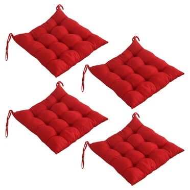 YDOJG Velvet Indoor and Outdoor Seating Cushions, Red, 4 Count