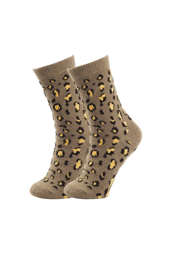 Women'S Short Socks Thick Warm Flat Leopard Print Socks In Autumn And Winter