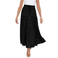 thumbnail image 1 of BJUTIR Womens Skirts âS Elastic High Waist Boho Maxi Skirt Ruffle A Line Swing Long Skirts, 1 of 1