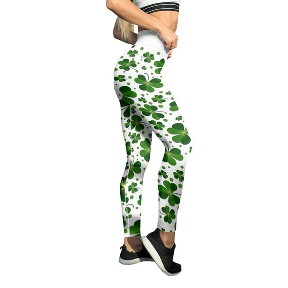 YDOJG Yoga Pants Women Pilates Running For Yoga Pants Paddystripes Pants Green Luck Print Good Leggings Pants