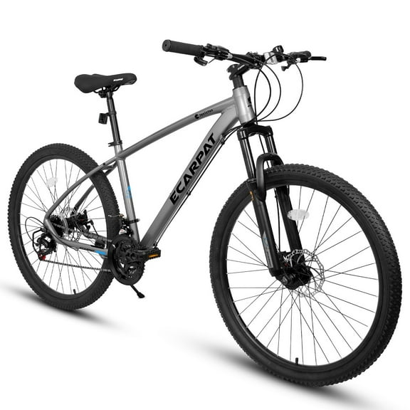YDSM 27 Inch Mountain Bike 21 Speed, Suspension Fork, Aluminum Frame Disc Brake, Mountain biking for both men and women.  :Grey