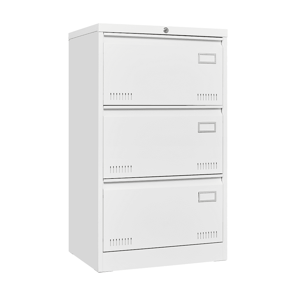 YDSM Filing Cabinet Lateral File Cabinet 3 Drawer, White Filing Cabinets with Lock, Locking Metal File Cabinets Three Drawer Office Cabinet for Legal/Letter/A4/F4 Home Offic