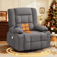 thumbnail image 1 of YDSM Kneading Massage Rocker Recliner Chair with 4-Point 3D Kneading Massage and Heat for Living Room with Rocking Function and 2 Cup Holders, USB, 1 of 8