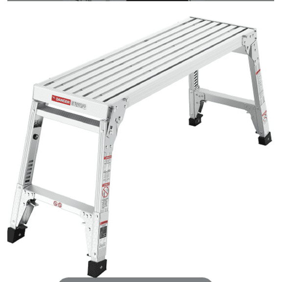 YDSM  Large Size Step Stool Folding Portable Work Bench 40" Width Telescopic Feet 22" -27.5" Height Adjustable