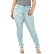 YDX Smart Jeans Plus Size Cute for Juniors Fits Teen Girls Mid Rise High Waist Skinny