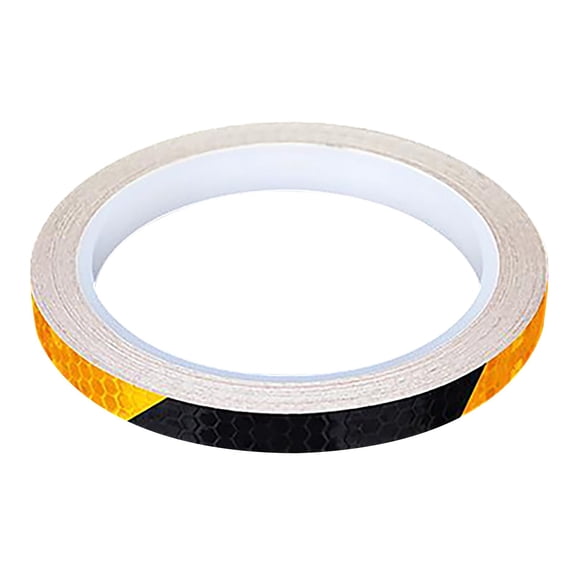 YDYB 0.4" x 26ft Reflective Safety Tape, High Visibility Lattice Rim Stickers for Night Riding, Waterproof Warning Decals for Stealth Motorcycle & Bike Wheels, Classic Black