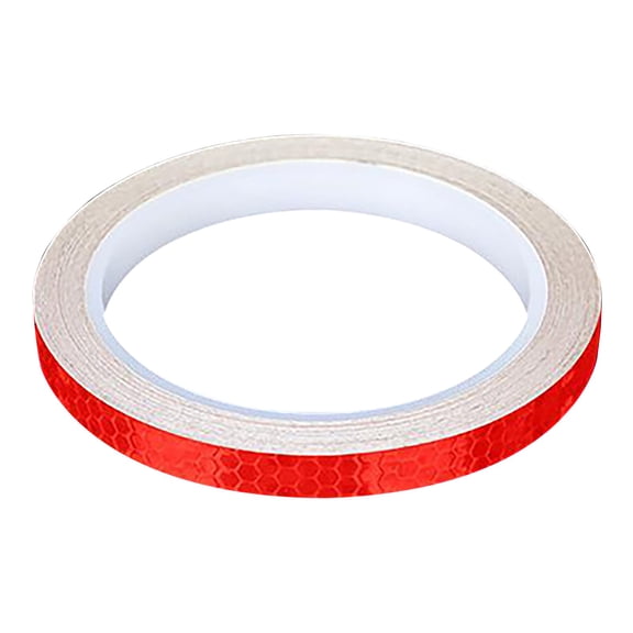 YDYB 0.4" x 26ft Reflective Safety Tape, High Visibility Lattice Rim Stickers for Road Safety, Waterproof Hazard Warning Decals for Car Bumper & Strollers, Alert Red