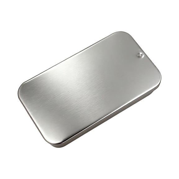 YDYB 1Pc Tin Storage Box, Rectangular Tin Box with Airtight Seal and Crush Resistant, Eco Friendly Packaging for Bead Storage and Survival Kit Container, Silver