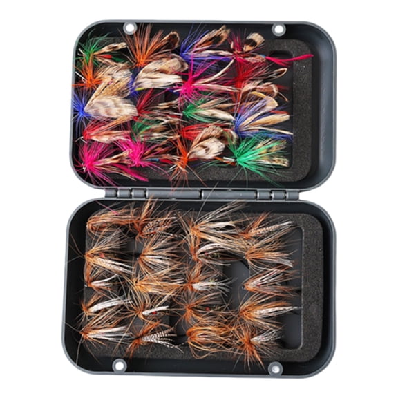YDYB 40-Piece Fly Fishing Flies Kit, Hand-Tied Trout Assortment with Waterproof Storage Box, Dry/Wet/Nymph Patterns for Freshwater Fishing, Rivers, Lakes, Streams