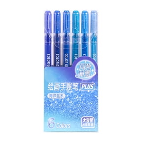 YDYB 6 Pack Blue Glitter Gel Pens, Metallic Shimmer Pens, Smooth Quick-Drying Ink, for Bullet Journal, Scrapbooking and Art Projects