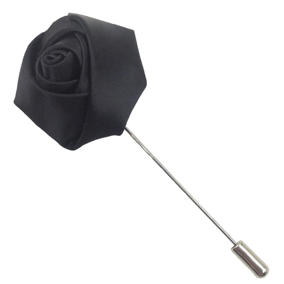 YDYB Black Flower Women Men Fabric Boutonniere Lapel Brooch Pin Tuxedo Wedding