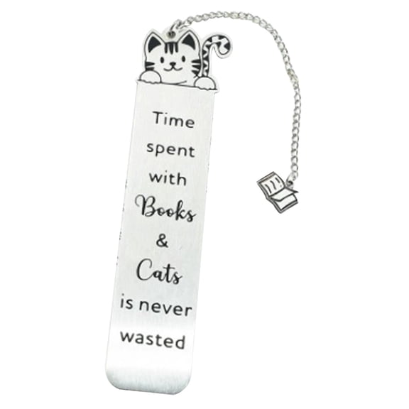 YDYB Cat Bookmark, 1x5.1 inch Stainless Steel Bookmark with Smooth Edges and Non Slip, Durable Long Lasting for Book Lover Gift and Cat Book Accessories