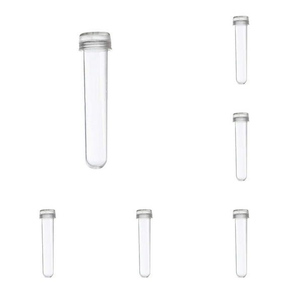YDYB Floral Water Tubes with Lids, 4.5 inch Clear Plastic Vials for Single Stem Roses, Buds, Bouquets, Standard Style, 1 inch Opening, Pack of 25
