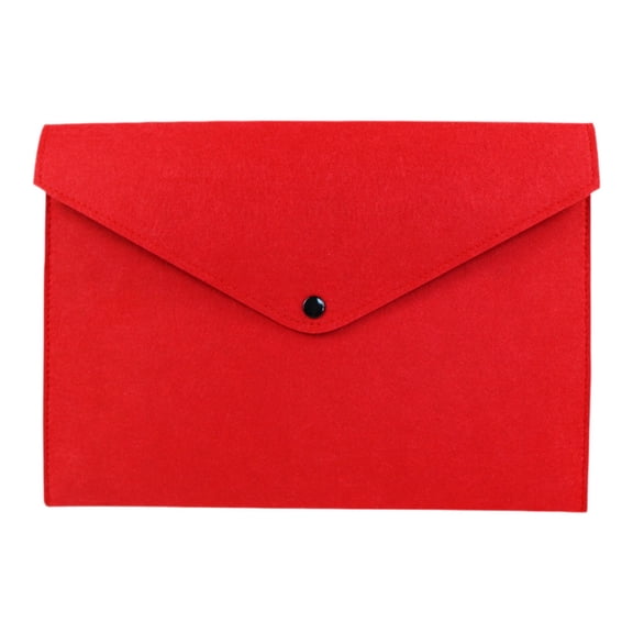 YDYB High Visibility Tax Document Folder, 13x9 inch Secure Button Closure Paper Wallet for Teacher Lesson Plans and Financial Receipts, Red