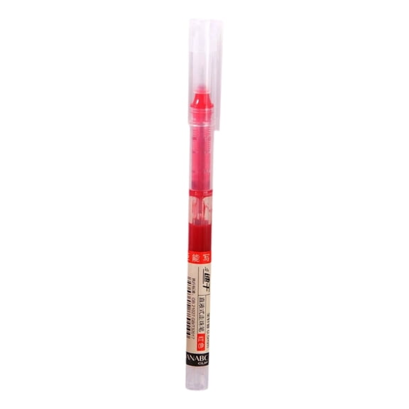 YDYB Red Direct Liquid Rollerball Pen, Quick-Dry No-Smudge Gel Pen with Transparent Barrel, Left-Handed Friendly, for Marking, Highlighting, Documents