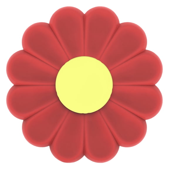 YDYB Silicone Coaster, Flower Shaped Silicone Coaster 6.7 Inch, Heat Resistant and Non Slip Bottom, Dishwasher Safe for Kitchen Accessories and Dining Table Protector, Red