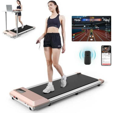 YDZJY Walking Pad, 0.6-3.8 mph Portable Under Desk Treadmill with Remote & Smart APP, 2.5 HP Ultra-Quiet Jogging Machine for Office Home(Pink)