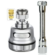 YDmeet Kitchen Sink Faucet Aerator, 360°Rotatable Sprayer, Anti-Splash Sink Sprayer Facuet Nozzle Head, Replacement Part Faucet Head, Kitchen Tap Spray Spout, Flexible Swivel Tap Aerator Hose(Chrome)