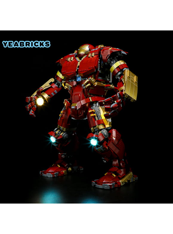 YEABRICKS LED Lighting Kit Compatible with LEGO Hulkbuster 76210 Building Toy Set(Not Include the Model)