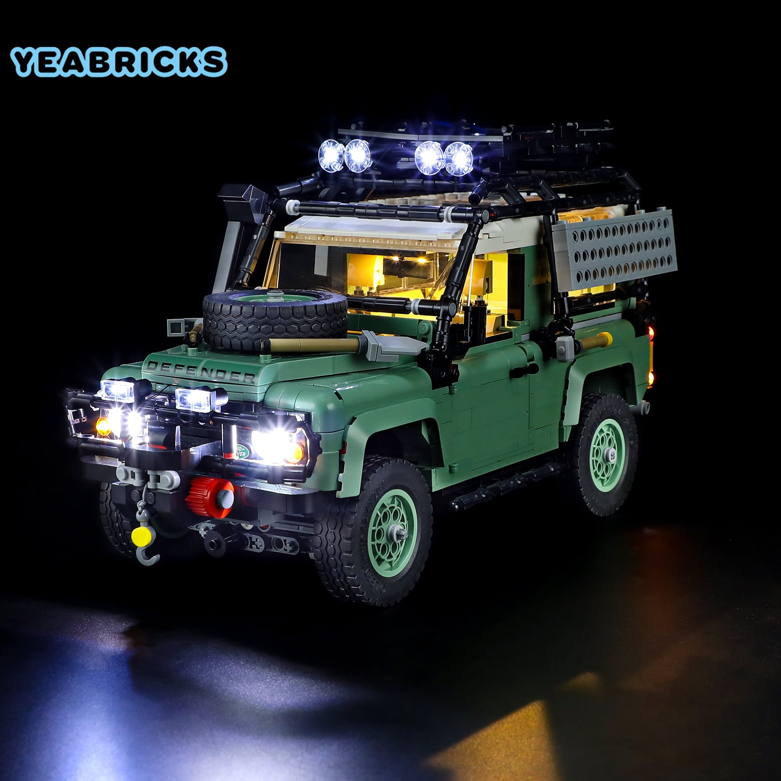 YEABRICKS LED Lighting Kit Compatible with LEGO Icons Land Rover Classic Defender 90 10317 Building Toy Set(Not Include the Model)