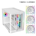 thumbnail image 1 of YEAH MAGIC Biforst MATX PC Gaming Case ARGB Full Clear-Side High-Airflow Light Strip Sturdy One-Piece Curved Glass With 3 ARGB Fans Mid-Tower Art Computer Chassis Striped Rainbow Lamp White, 1 of 7