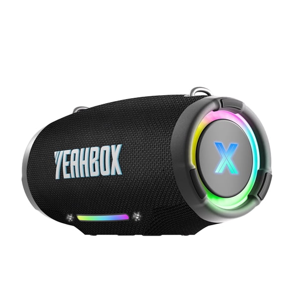 YEAHBOX Nova Beat Portable Bluetooth Party Speaker, 2.1 Deep Bass Loud Wireless Speaker with Bass Boost, RGB Light Show, IPX Waterproof, TWS Stereo Pairing, for Home, Outdoor, Camping & Party