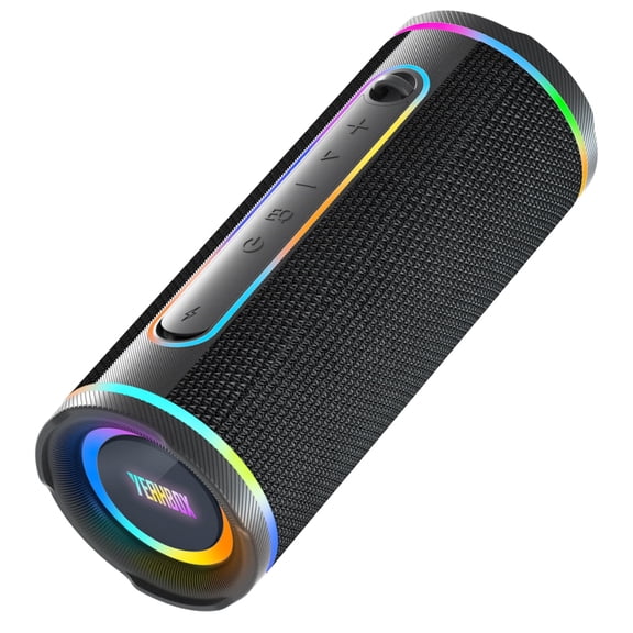 YEAHBOX X-Boom Go Portable Bluetooth Speaker, Max 40W Hi-Fi Sound, IP67 Waterproof Wireless Speaker, Deep Bass, RGB Lights, Bluetooth 5.4, TWS Stereo Pairing, 10H Playtime for Outdoor Party Travel