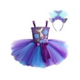 thumbnail image 1 of YEAHDOR Baby Girls Mermaid Cosplay Costume Halloween Carnival Party Fancy Outfit Toddlers Mesh Tutu Dress with Hair Hoop Purple 8-9Y, 1 of 7