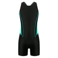 thumbnail image 1 of YEAHDOR Big Girls One-Piece Rash Guard Racer Back Swimming Jumpsuit Bathing Suit Green&Black 6, 1 of 5