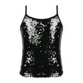 thumbnail image 1 of YEAHDOR Big & Little Girls Metallic Spaghetti Shoulder Straps Camisole Sleeveless Tank Tops Dance Costume, 1 of 7