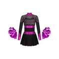 thumbnail image 1 of YEAHDOR Cheer Team Uniform for Schoolgirls Cheerleading Outfit Carnival Masquerade Costume Dress with Hand Flower Balls Black&Hot Pink 6, 1 of 6
