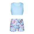 thumbnail image 1 of YEAHDOR Girls 2Pcs Active Set Dance Sports Outfit Racer Back Tops and Booty Shorts Gymnastics Dance Costume, 1 of 7